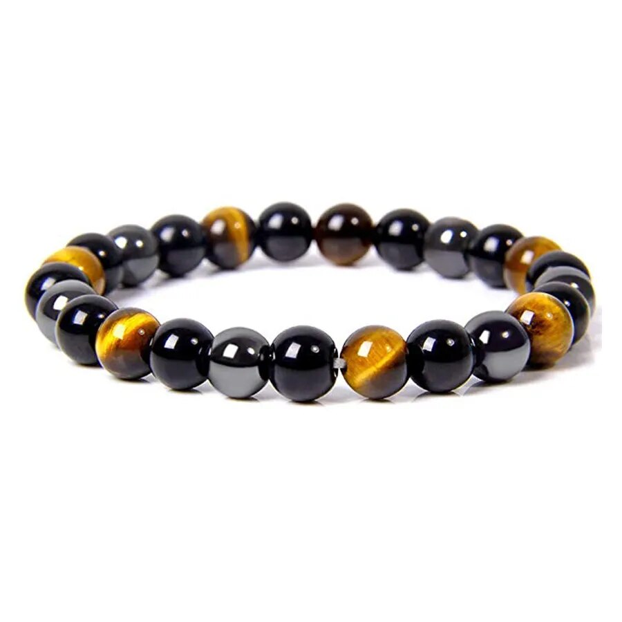 Natural Obsidian Black hematite beads Tiger Eye bracelets men's magnetic Health Protection and styling