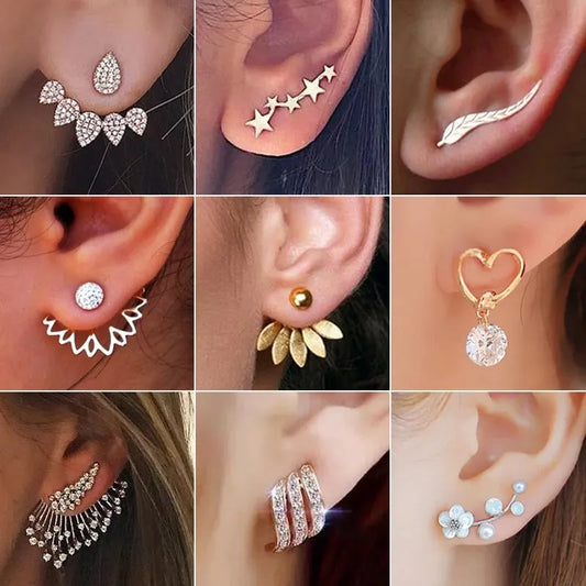 2023 new crystal flower earrings for women fashion jewelry rhinestones earrings