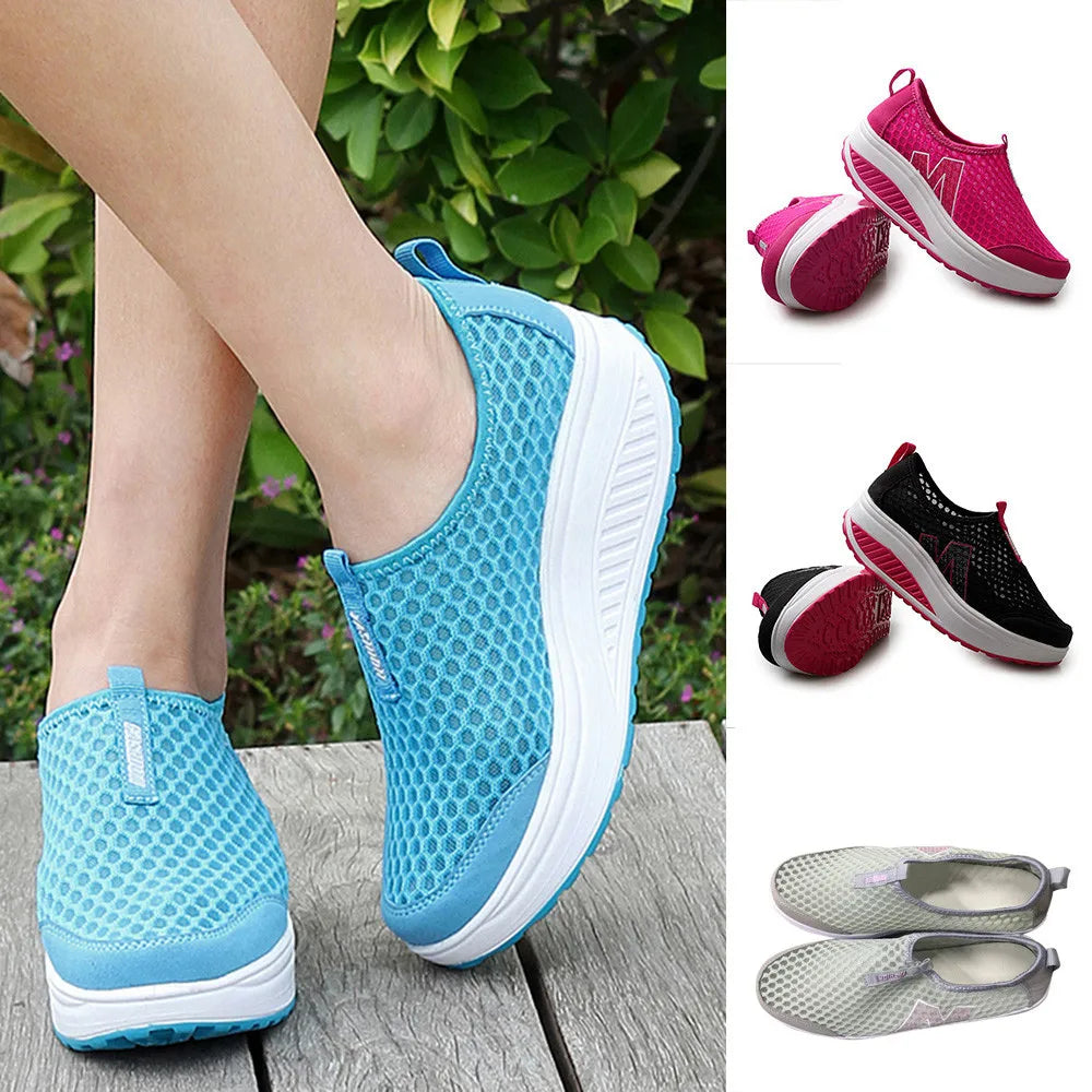 Women Shoes Mesh Flat Shoes Sneakers Platform Shoes Women Loafers Breathable Air