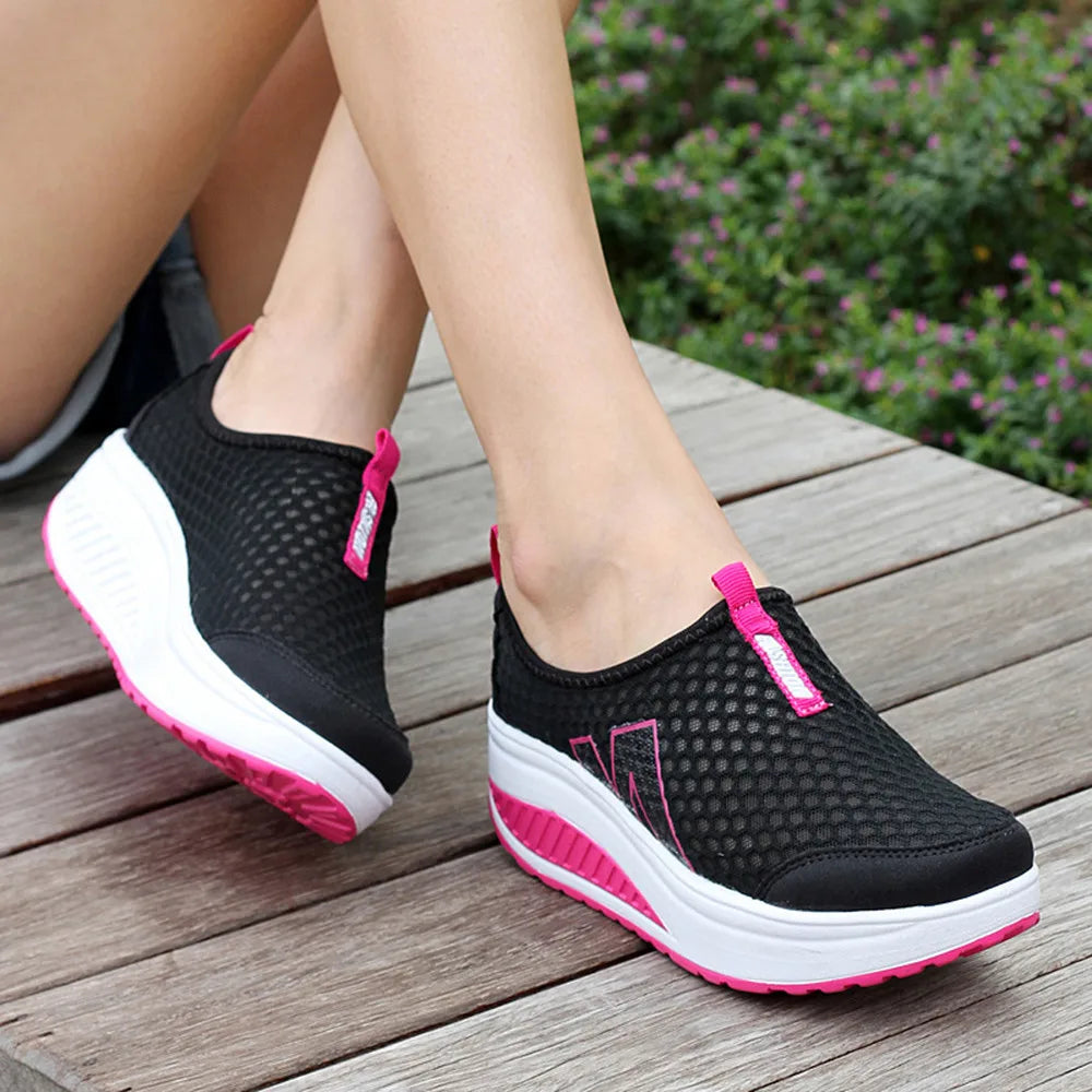 Women Shoes Mesh Flat Shoes Sneakers Platform Shoes Women Loafers Breathable Air