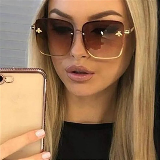 Women's luxury brand designer fashion sunglasses high quality large bottle