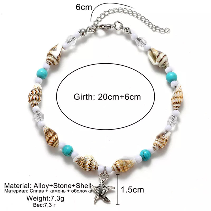 Starfish Anklet Leg for Women Beach