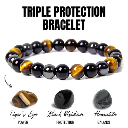 Natural Obsidian Black hematite beads Tiger Eye bracelets men's magnetic Health Protection and styling