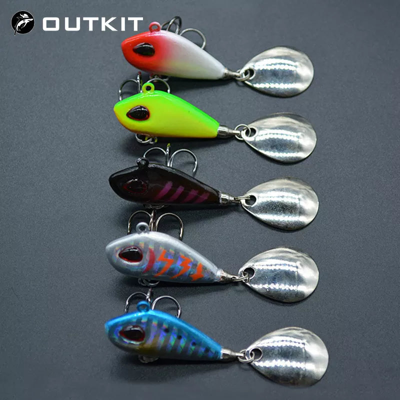 New Metal Mini With Spoon Fishing Lure Pin Crank bait Vibration Spinner Sinking Bait