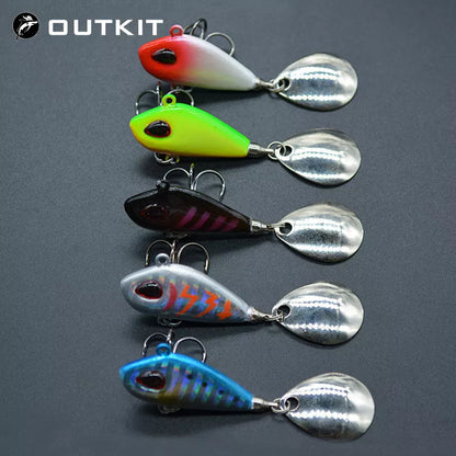 New Metal Mini With Spoon Fishing Lure Pin Crank bait Vibration Spinner Sinking Bait
