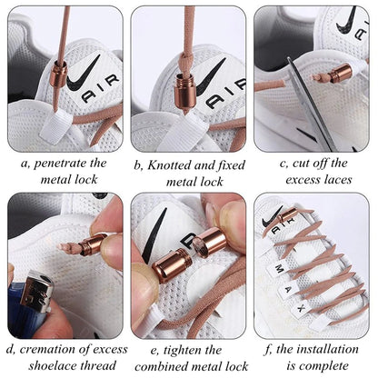 Shoe Laces Round Color Metal Lock
