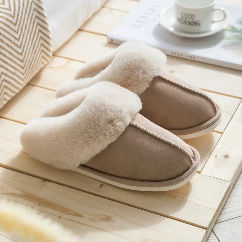 Womens Winter Warm Home Fur Slippers