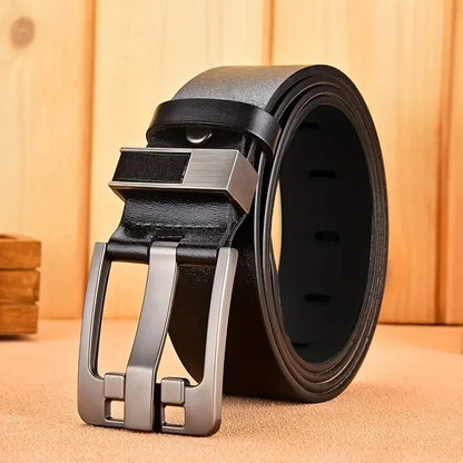 Buckle Jeans Genuine Leather For Men's High Quality