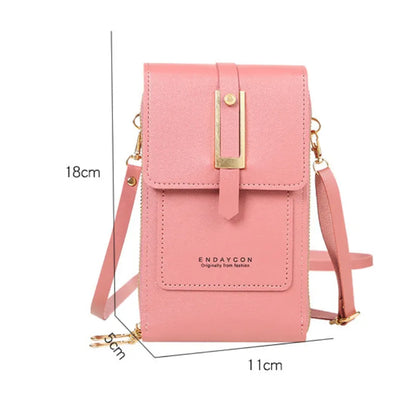 Women soft leather bags and use the phone freely