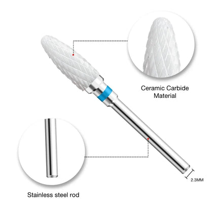 Ceramic Carbide Nail Drill Bit for Manicure & Pedicure – Electric Rotary Burr Cutter