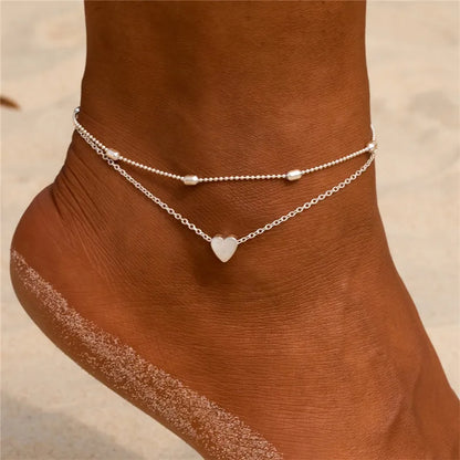 Modyle Heart Anklet for Women – Simple Fashion Ankle Bracelet Jewelry