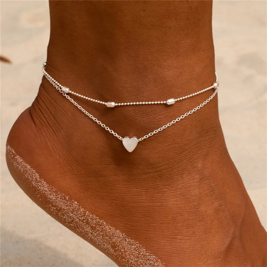 Modyle Heart Anklet for Women – Simple Fashion Ankle Bracelet Jewelry