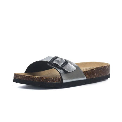 korean style couple cork sandals women beach sandals ladies summer soft microfiber leather