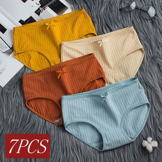 7Pcs Low Waist Cotton Panties for Women