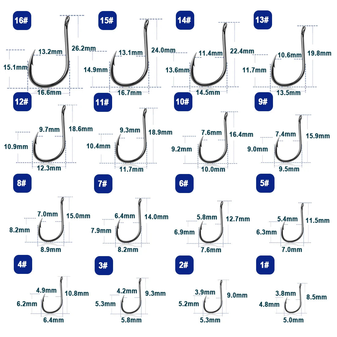 9KM Saltwater Carp Fishing Hooks – 50-200pcs, Strong Circle Hooks with Barbed Needle Point
