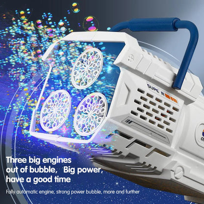 60 Holes Electric Bubble Gun LED Light Automatic Soap Machine for Kids & Parties