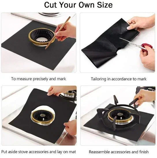 Gas Stove Burner Covers – 1/4PCS Reusable Stovetop Protectors