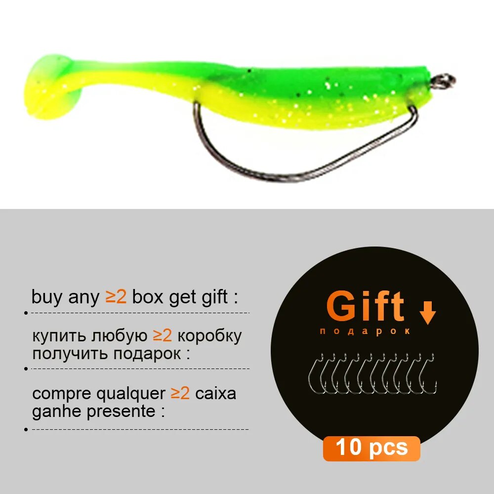 CXW fishing soft worm lure with silicone bait box sea fishing spoon lure 7cm 10cm wobbler set