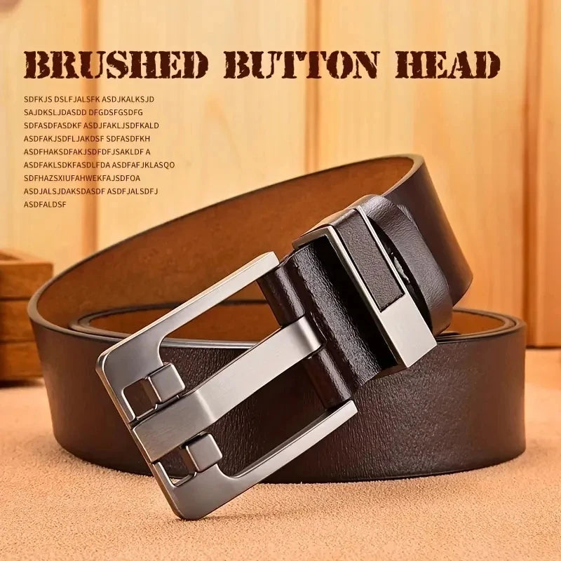 Buckle Jeans Genuine Leather For Men's High Quality