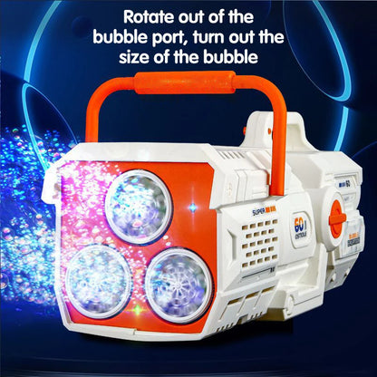 60 Holes Electric Bubble Gun LED Light Automatic Soap Machine for Kids & Parties