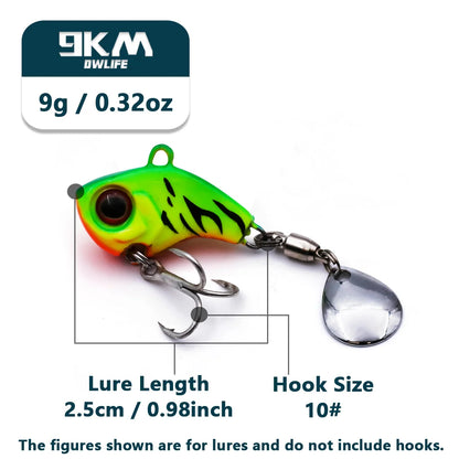 VIB Crankbait Spinner Spoons – 9–16g Sinking Fishing Lures for Bass & Jigs