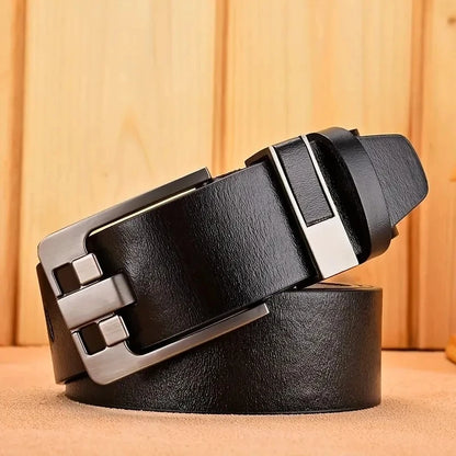 Buckle Jeans Genuine Leather For Men's High Quality