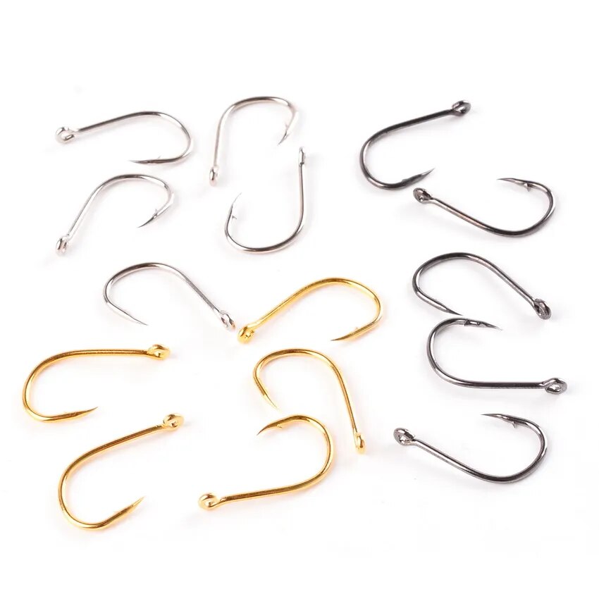 Oracle 100pcs fishing hooks set carbon steel single circle fishing hook fly fishing box