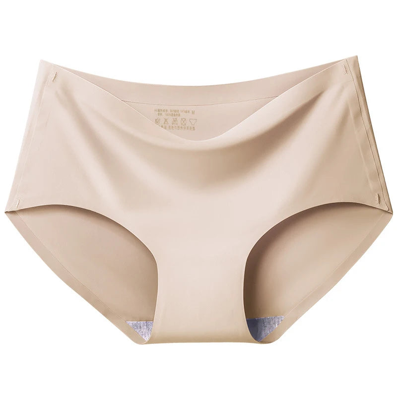 3-Pack XXL Seamless Women's Mid-Waist Breathable Underwear – Ice Silk Panties