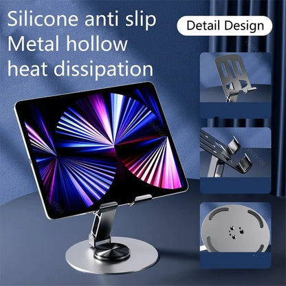 720° Rotatable Aluminum Portable Adjustable Tablet & Phone Stand Holder