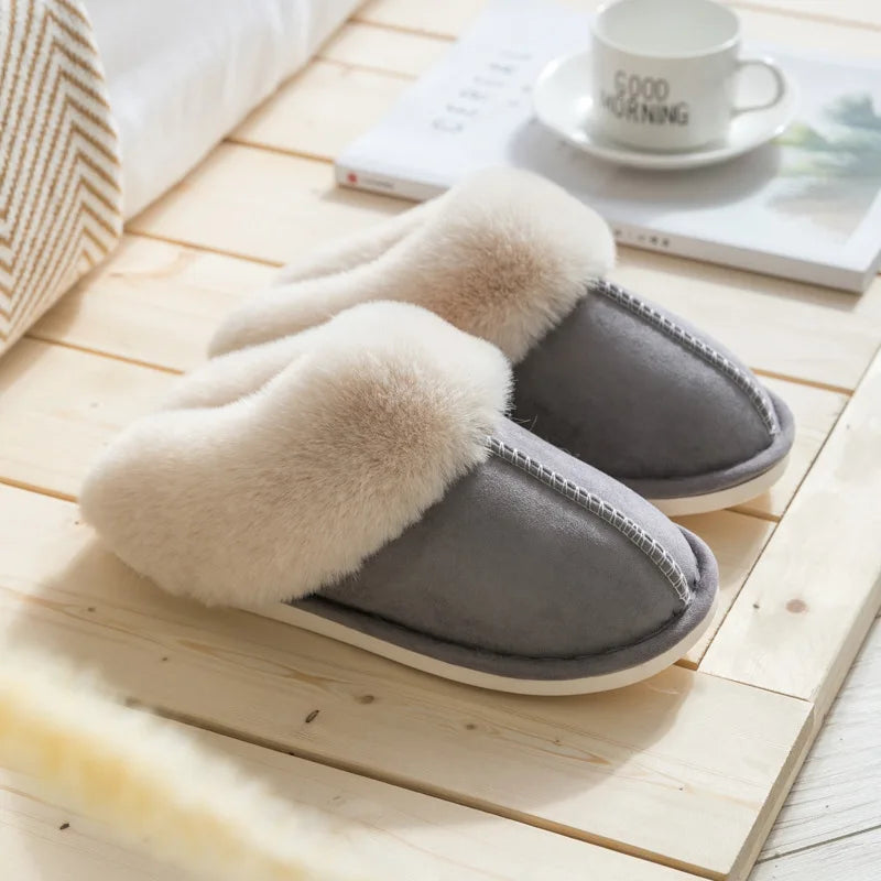 Womens Winter Warm Home Fur Slippers
