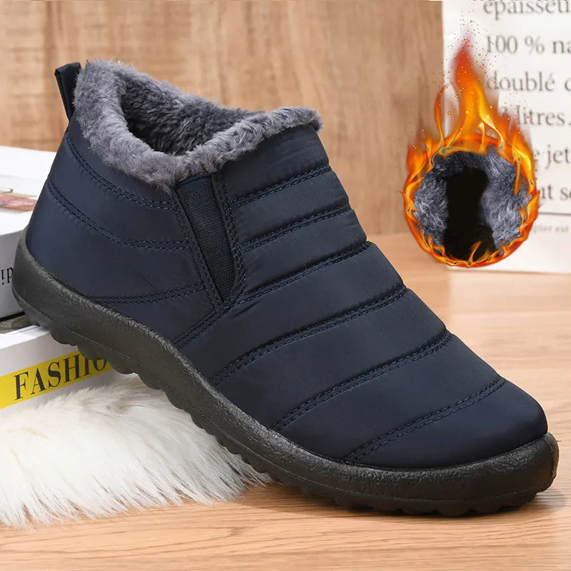 Men's Outdoor Snow Boots Mens Winter Boots Hiking Boots Waterproof Leather Boots