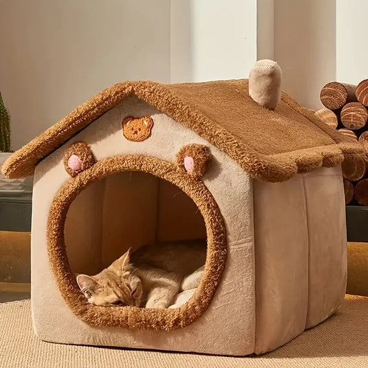 Foldable Washable Pet House – Cat & Puppy Bed for Small Pets
