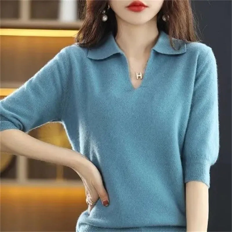 New Women Knitted Sweaters Autumn Winter Warm Clothing Fashion Casual Sweater Long Sleeve Jumper V-Neck Loose Pullovers Top