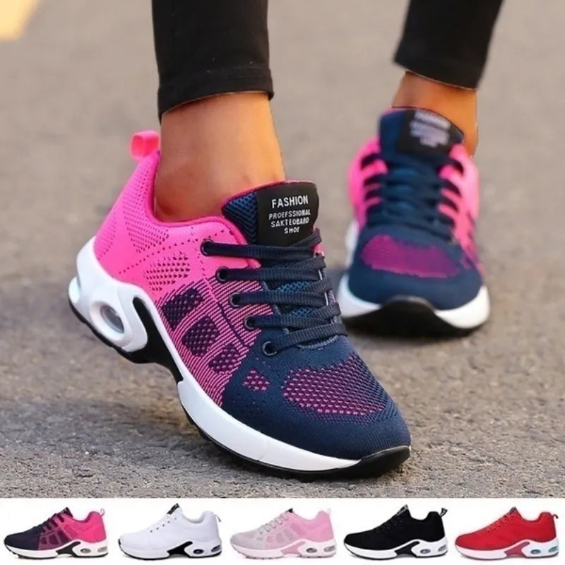 New Women Sneakers Platform Mesh Lightweight Casual Flat Sneakers For Women