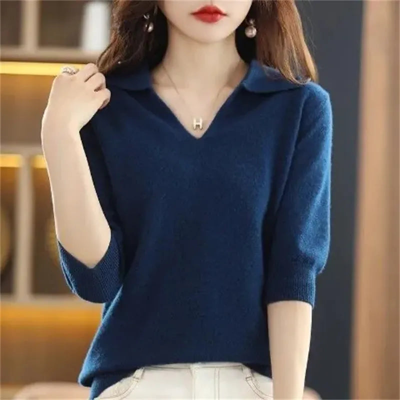 New Women Knitted Sweaters Autumn Winter Warm Clothing Fashion Casual Sweater Long Sleeve Jumper V-Neck Loose Pullovers Top