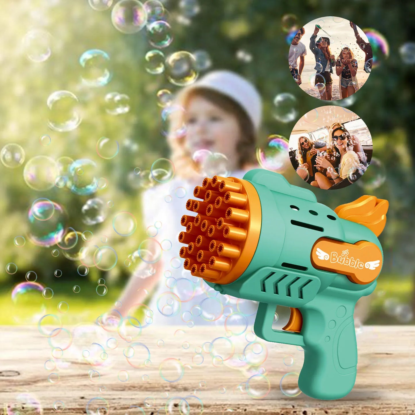 Bubble gun kids toys electric automatic soap bubbles machine outdoor wedding party toy LED light children's birthday gifts