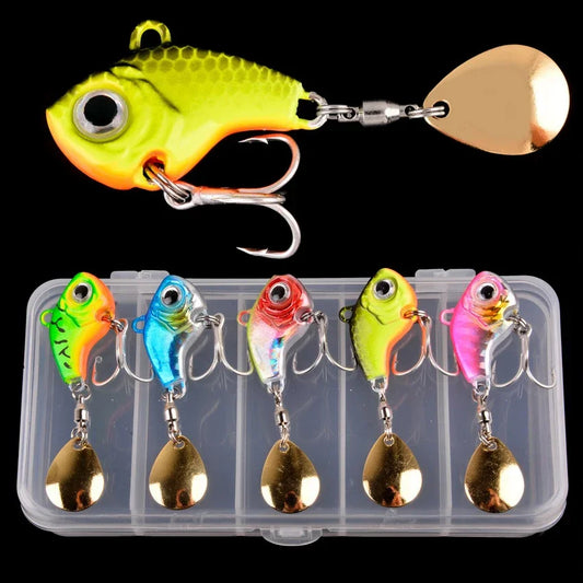 5pcs Metal VIB Spinner Fishing Lures Set 5g-20g – Trout, Spoon, Jig, Winter Baits