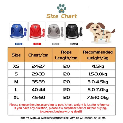 Cat Vests Leash Set Adjustable