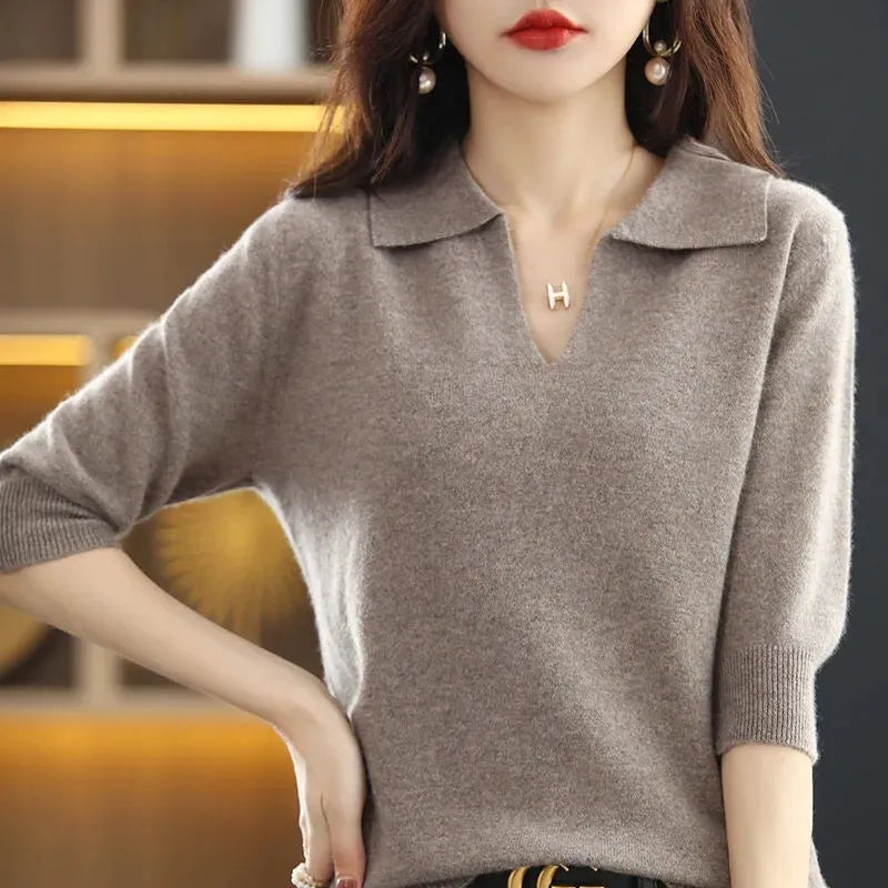 New Women Knitted Sweaters Autumn Winter Warm Clothing Fashion Casual Sweater Long Sleeve Jumper V-Neck Loose Pullovers Top