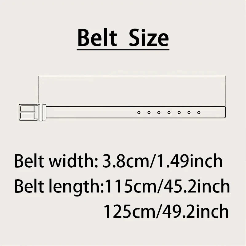 Buckle Jeans Genuine Leather For Men's High Quality