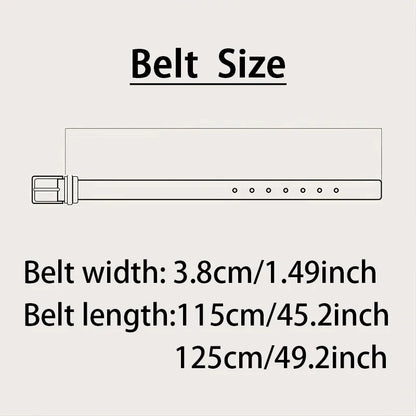 Buckle Jeans Genuine Leather For Men's High Quality