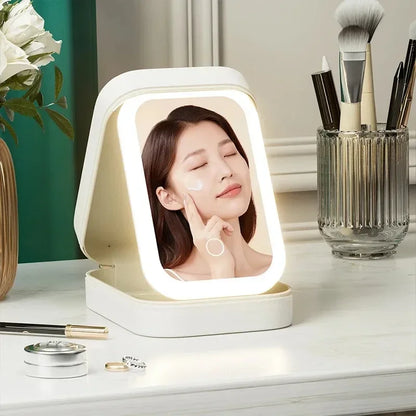 LED Makeup Travel Bag With Mirror Lights Professional