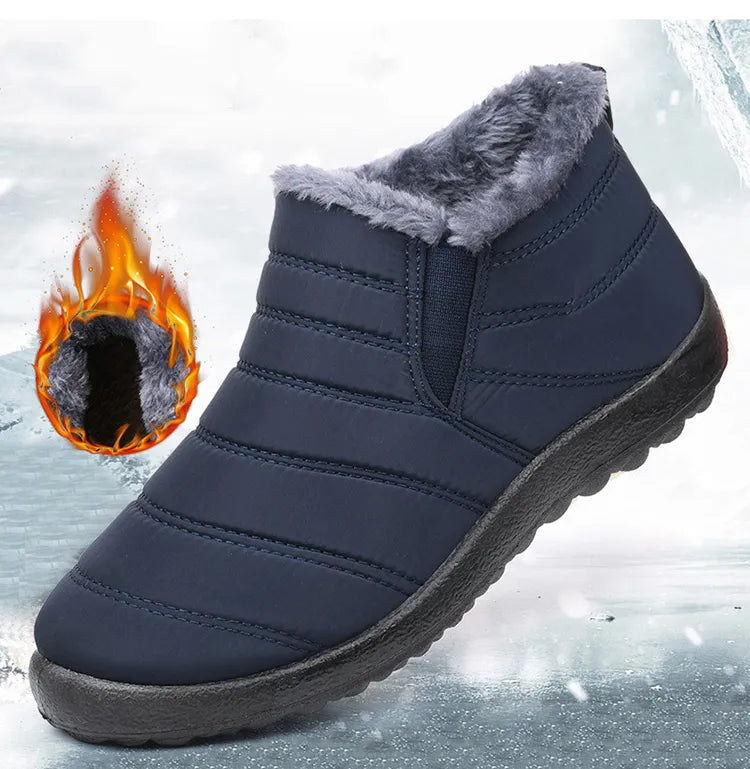 Men's Outdoor Snow Boots Mens Winter Boots Hiking Boots Waterproof Leather Boots