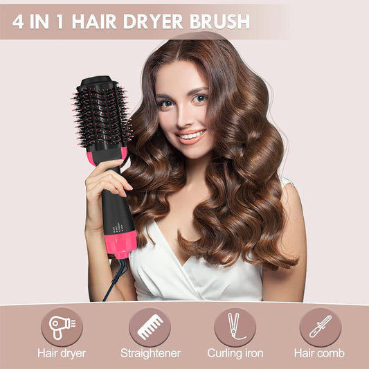3-in-1 Hot Air Brush Dryer & Styler – 1000W Hair Straightening Blow Dryer