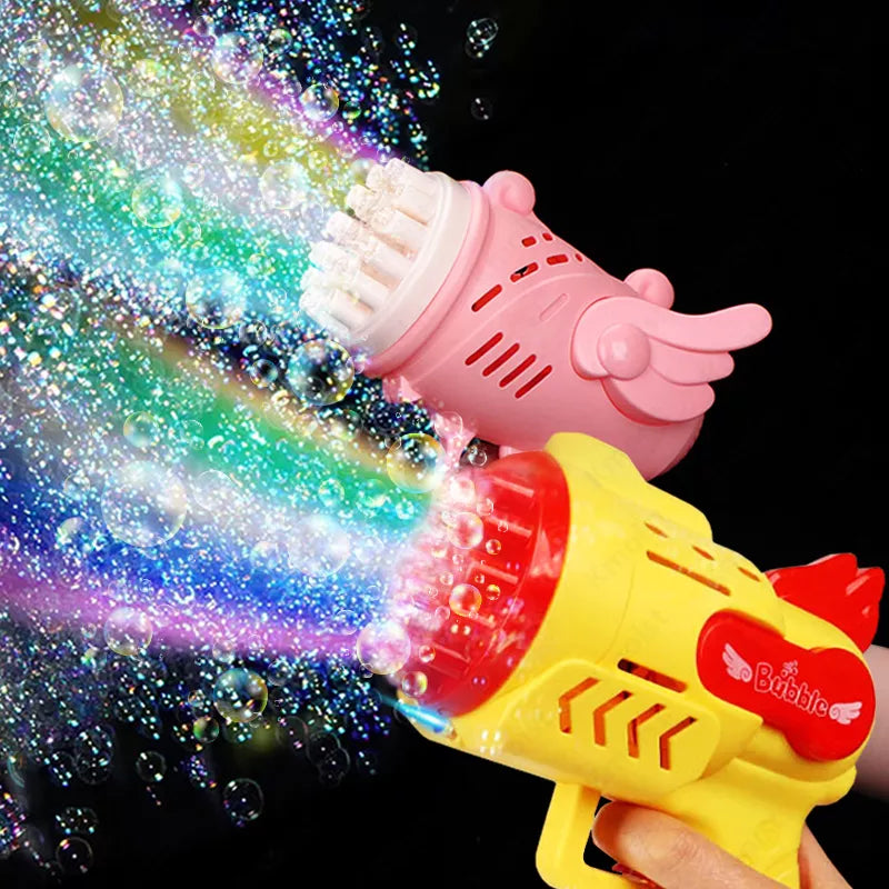 Bubble gun kids toys electric automatic soap bubbles machine outdoor wedding party toy LED light children's birthday gifts