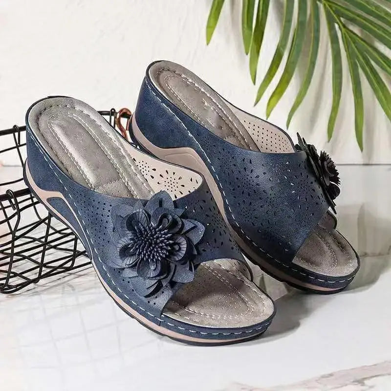 Women’s Casual Flower Hollow Wedge Sandals
