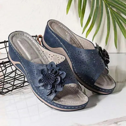 Women’s Casual Flower Hollow Wedge Sandals