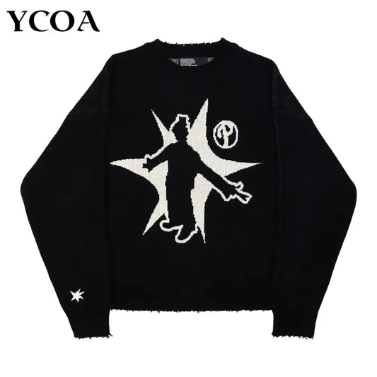 Winter sweater pullovers knit long sleeve tops hip hop