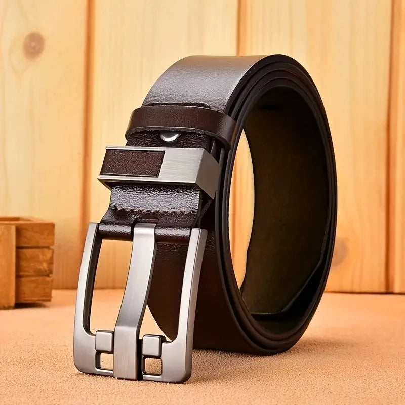 Buckle Jeans Genuine Leather For Men's High Quality